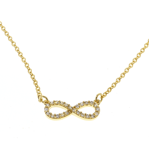 9ct 45cm CZ Infinity Necklace
