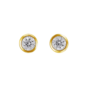 9ct Gold Bezel Set 3mm Cubic Zirconia Stud Earrings