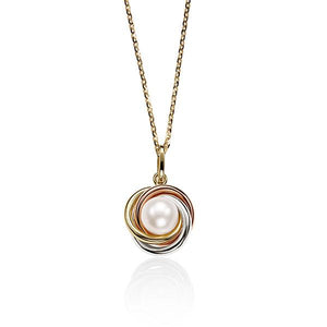 9ct Yellow Gold/Rose Gold/White Gold Fwp Circle Pendant W/Necklace