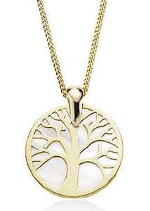 9ct Gold Mother Of Pearl Tree Of Life Pendant