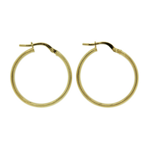 Gold-Bonded 4mm 20mm High Dome Hoop Earrings