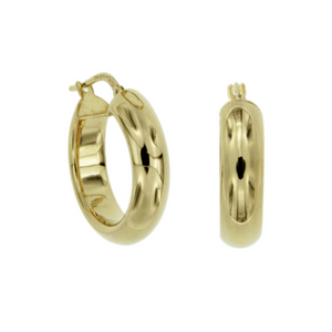 Yellow Gold Gold-Bonded 5mm 15mm Polished Half Round Hoop Earrings