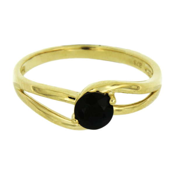 Gold Claw-Set Sapphire Split Shank Ring