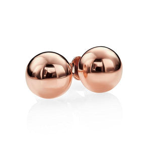 9ct Rose Gold 8mm Polished Half Dome Stud Earrings. Posts Are Notched For Added Security. 9ct Gold Clutch-Backs.