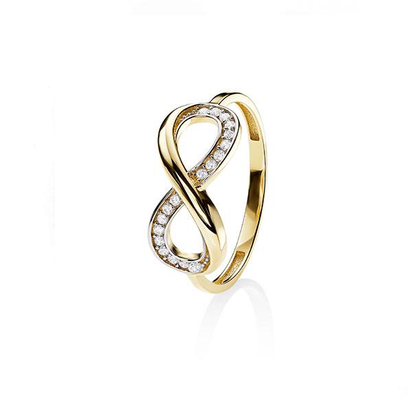 9ct Polished/Cubic Zirconia Set Infinity Ring