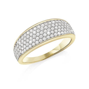 9ct Yellow Gold Cubic Zirconia Pave Set Ring
