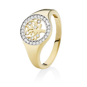 9ct Yellow Gold All White Cubic Zirconia Ring