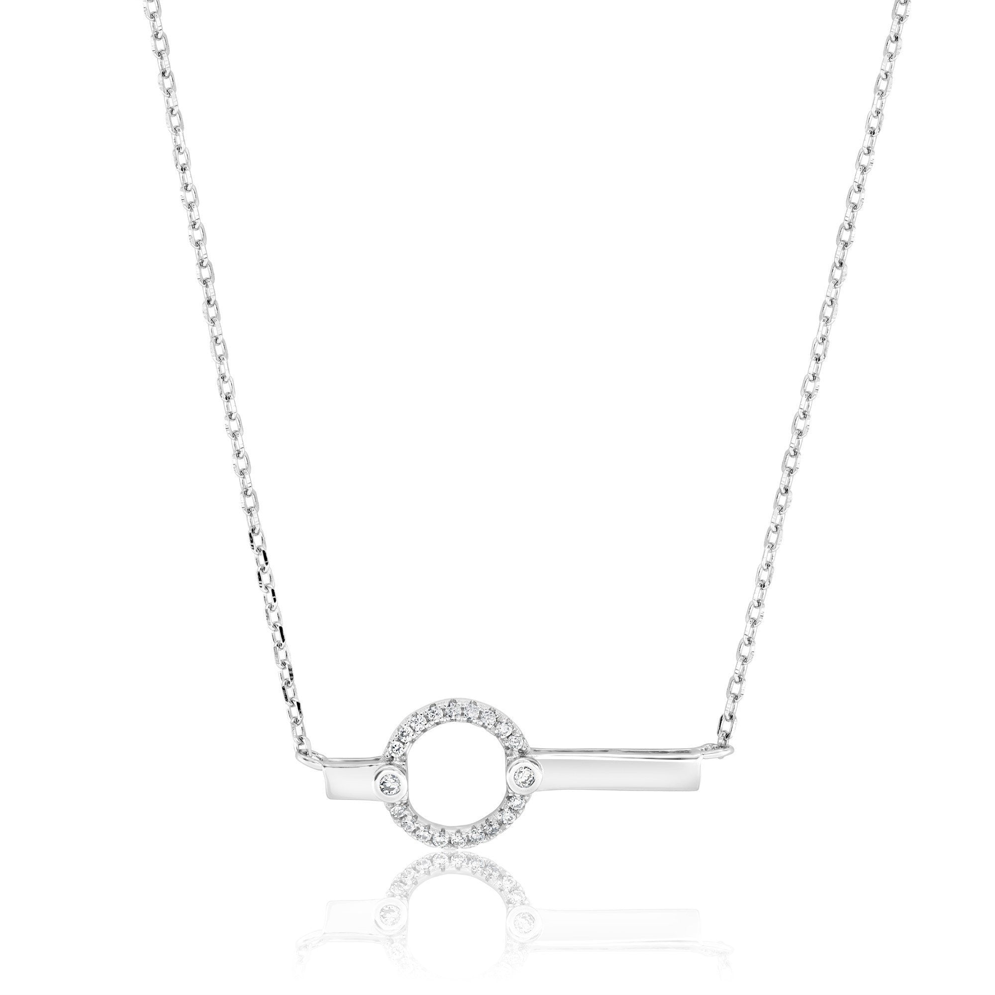MP5827 SS and CZ Open Circle Necklace