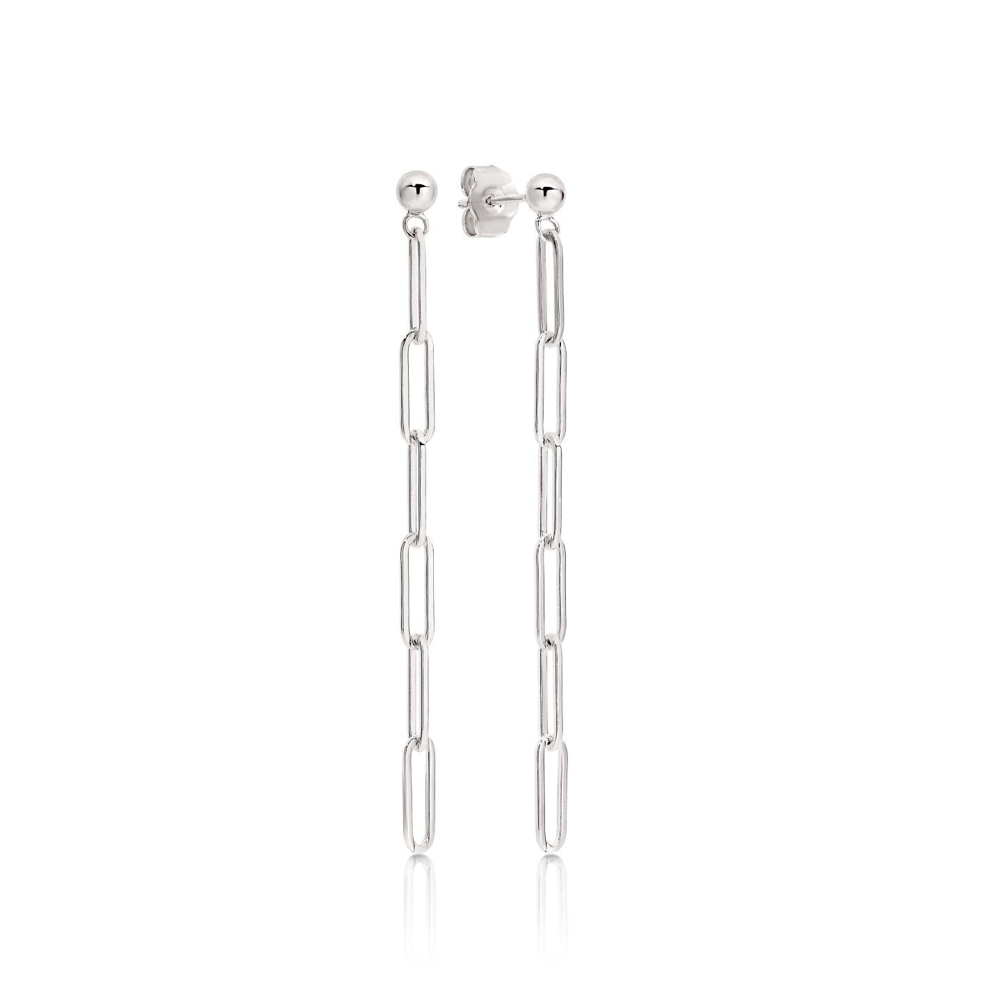 MP5877 Sterling Silver Link Chain Earrings (7106961277092)