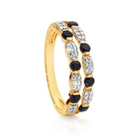 MP5864 9ct yellow gold Sapphire (Rd 7x 2.5mm) and Diamonds 0.06ct ring