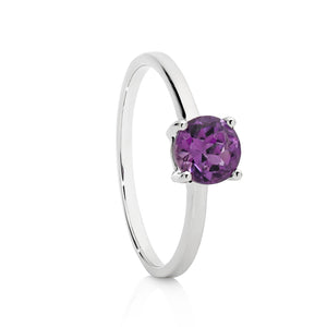 MP5878 Sterling Silver and Amethyst 6mm set ring (7106961014948)