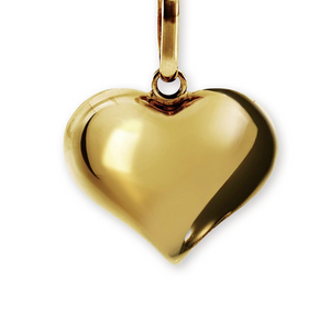 Gold 15mm Polished Puffed Heart Pendant