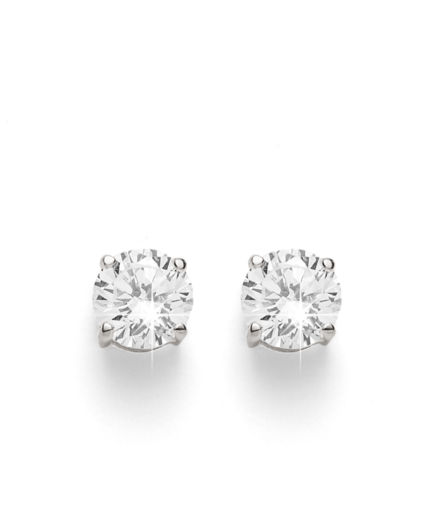 Sterling Silver 5mm Claw Set Cubic Zirconia Studs