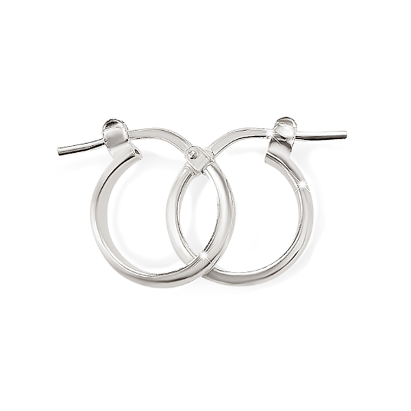 Sterling Silver 10mm 2mm Polished Half Round Hoops