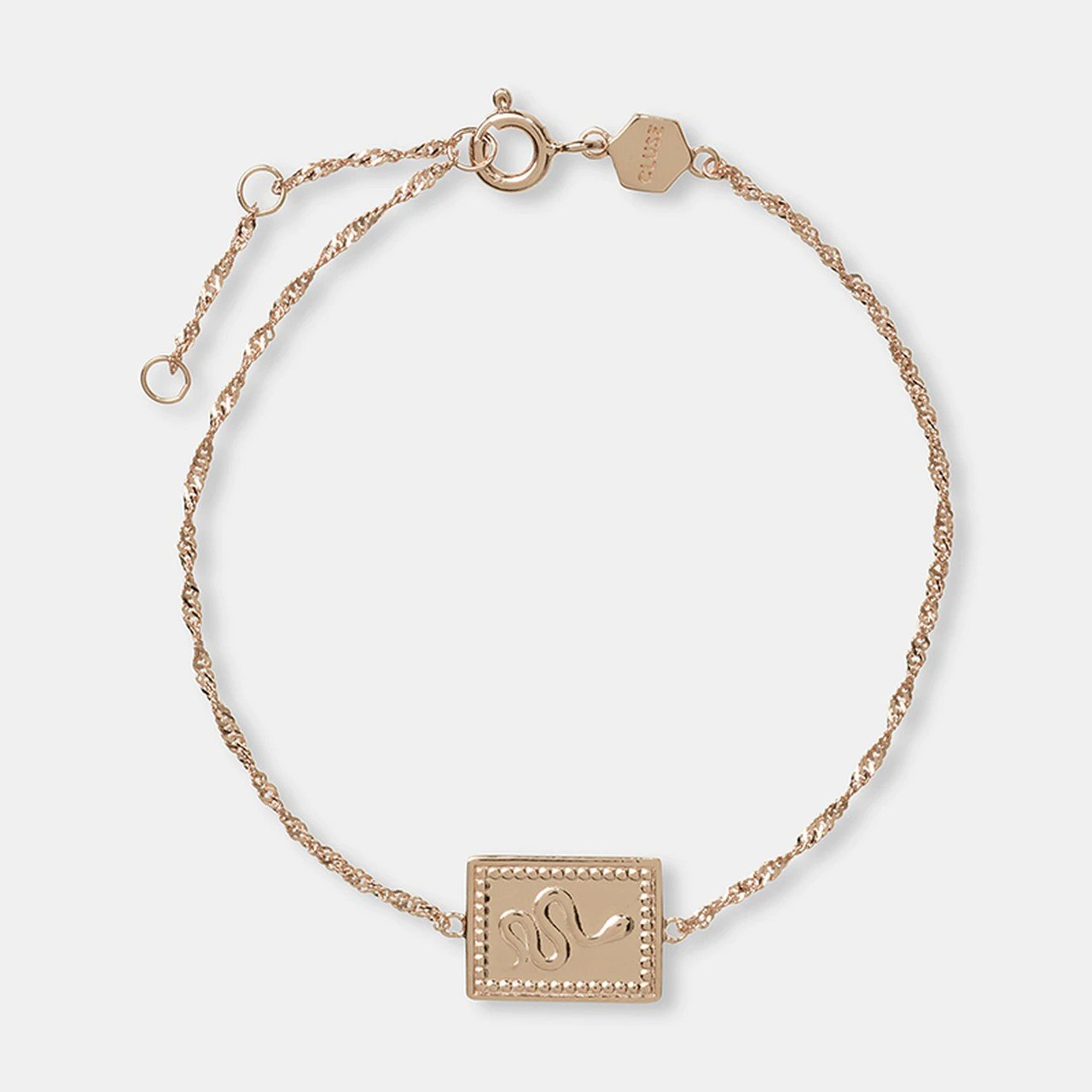 Force Tropicale Rose Gold Twisted Chain Tag