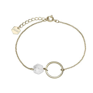 CLUSE Idylle Gold Open Circle Marble Hexagon Chain Bracelet