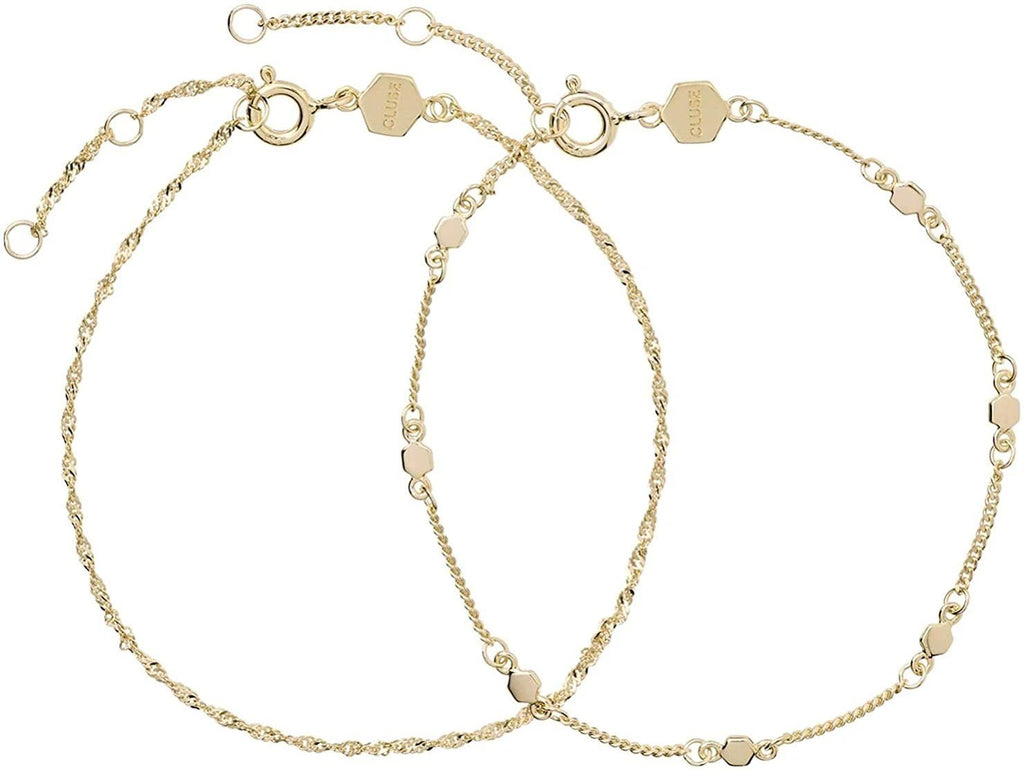 Essentielle Gold Set Twisted and Hexagon Chain