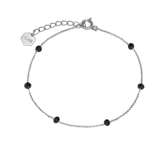 CLUSE Essentielle Silver Black Crystals Chain Bracelet