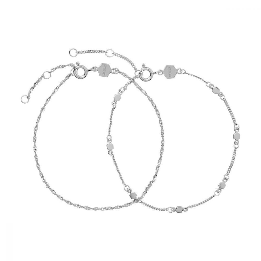 Essentielle Silver Set Twisted and Hexagon Chain