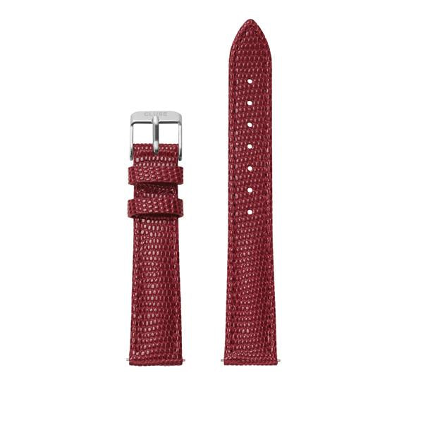 CLUSE 16mm Strap Deep Red Lizard/Silver